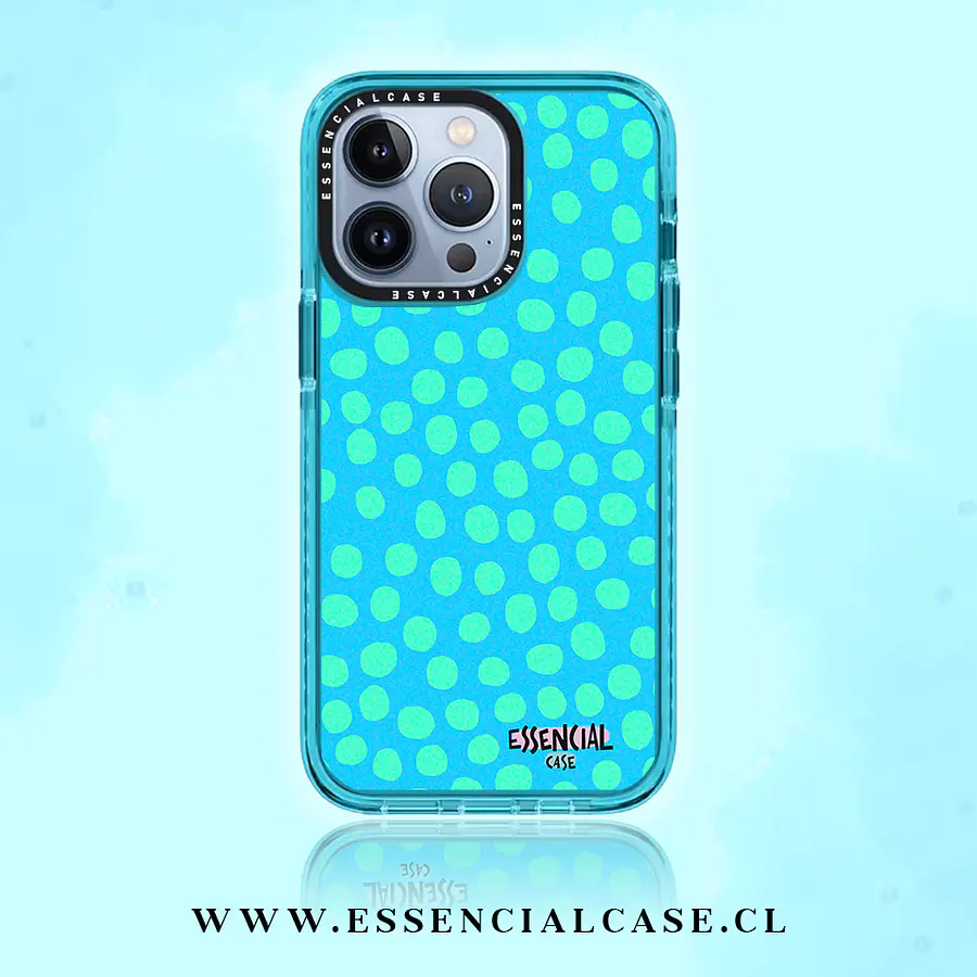 Carcasa diseño puntos verde agua