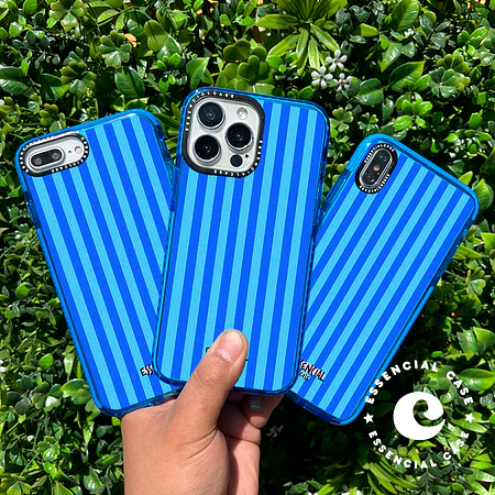 Carcasa diseño lineas azules