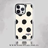 Carcasa diseño puntos negro fondo crema
