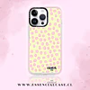 Carcasa diseño puntos rosa con amarillo