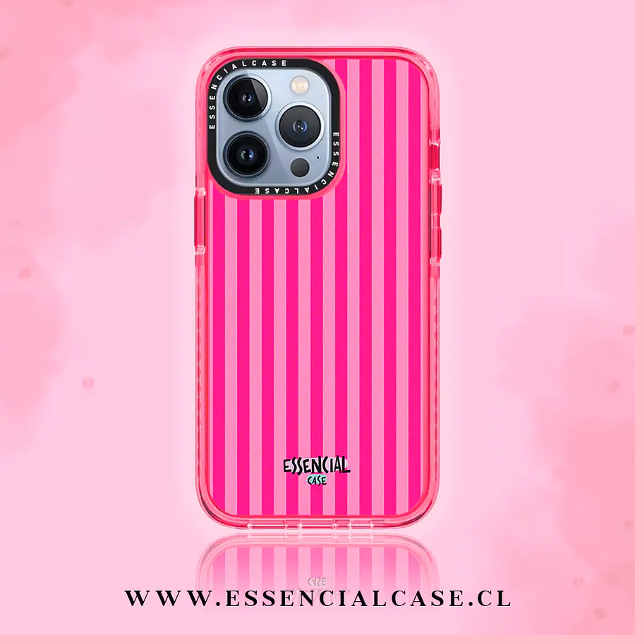 Carcasa diseño lineas rosa
