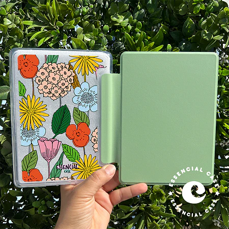 Carcasa KINDLE transparente con tapa diseño crazy garden 