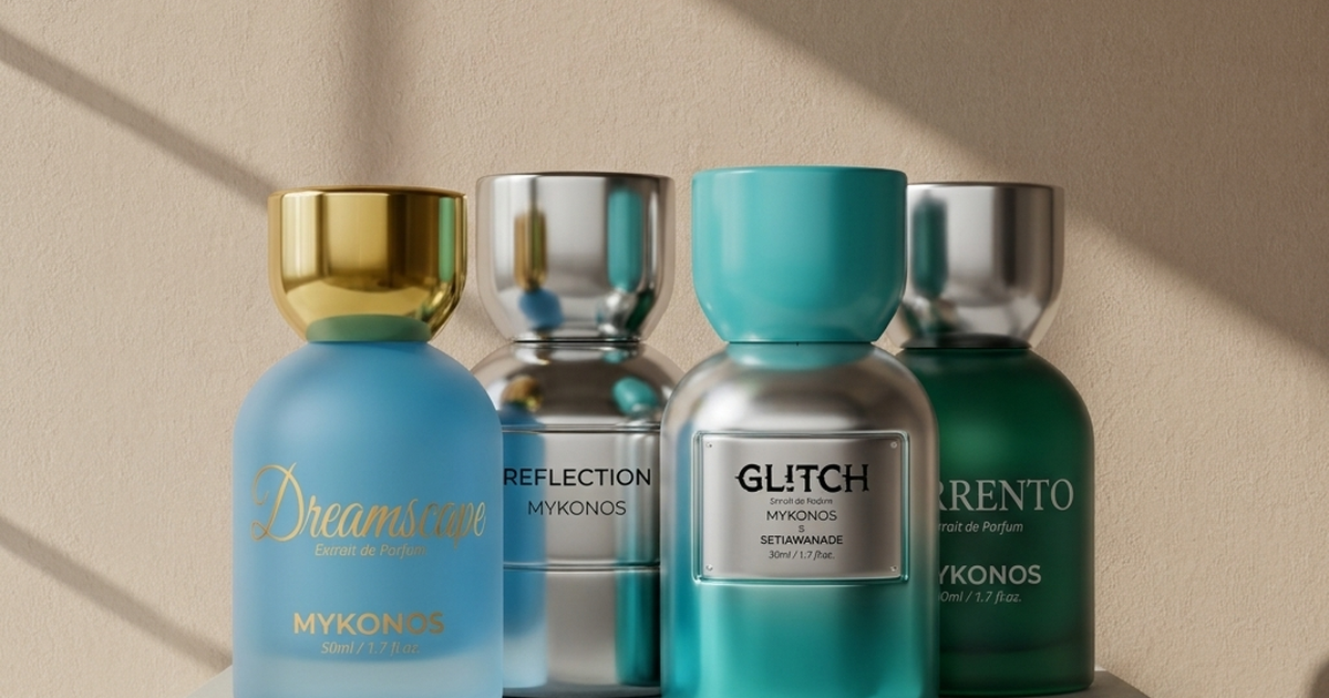Mykonos Chega à Essensio: Conheça a Nova Marca e as Suas 5 Fragrâncias de Estreia