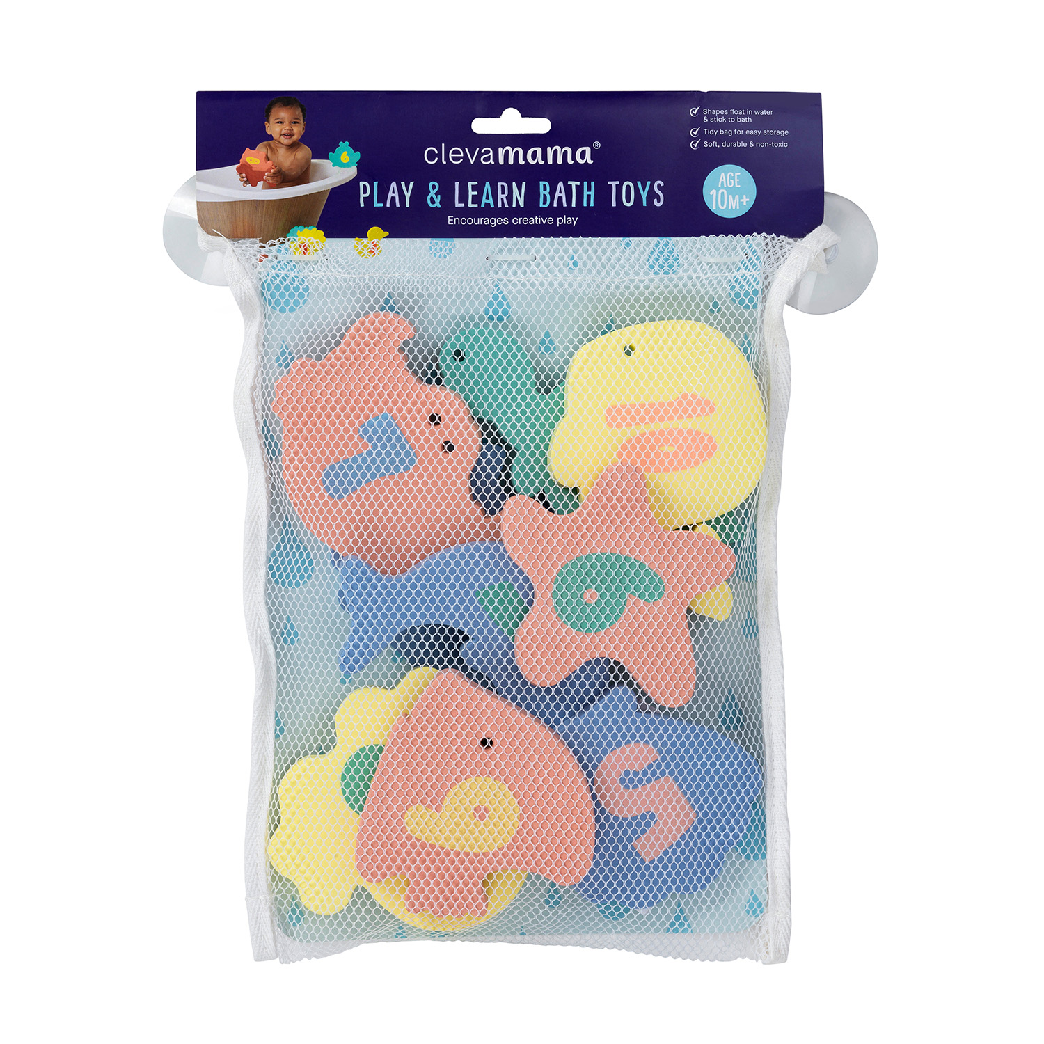 Juguetes de Baño con Malla Organizadora (10 piezas)