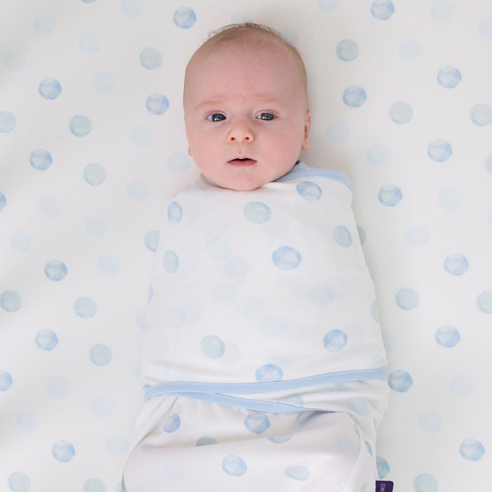 Manta de Arrullo Swaddle Clevamama Azul 2