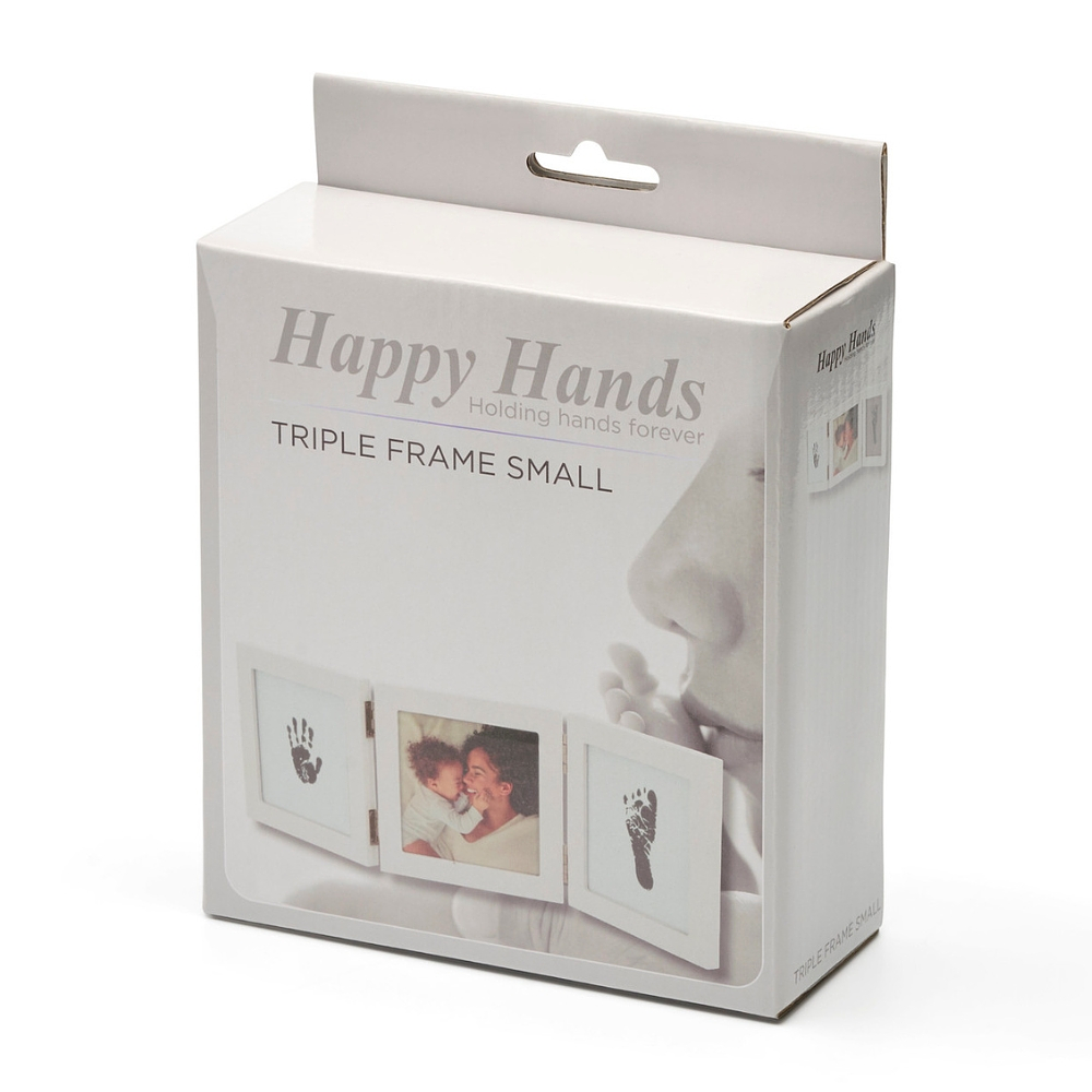 Marco Triple Huellas Bebé Happy Hands 4