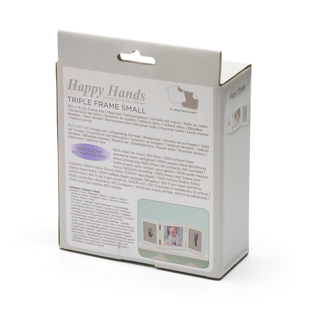 Marco Triple Huellas Bebé Happy Hands 6