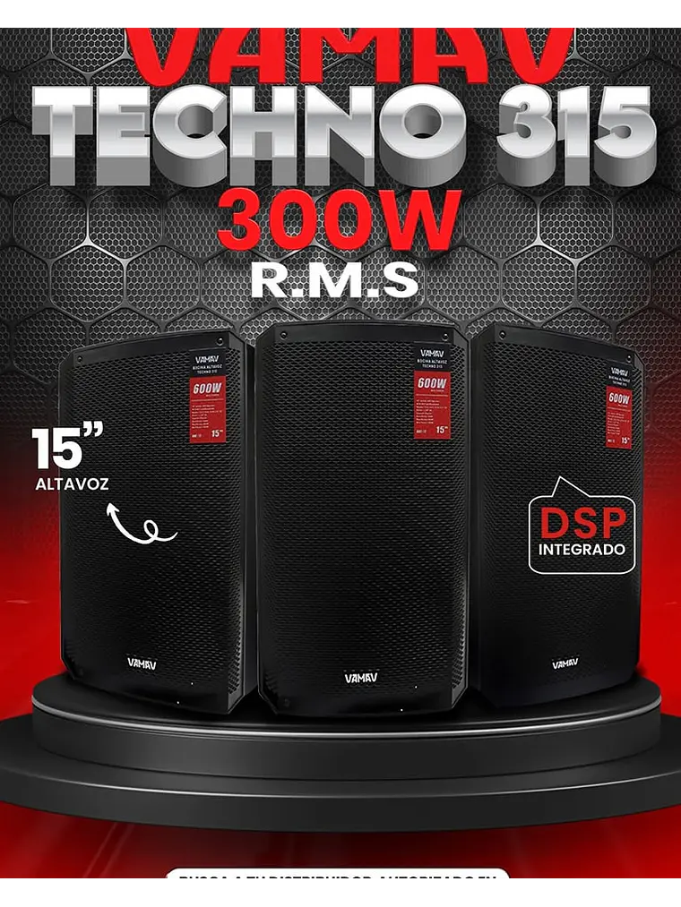 Vamav TECHNO 315 Caja Activa 15″ 300W RMS 2