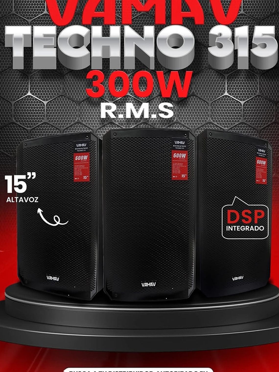 Vamav TECHNO 315 Caja Activa 15″ 300W RMS 2