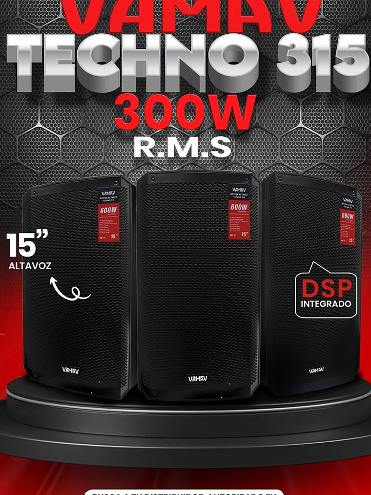Vamav TECHNO 315 Caja Activa 15″ 300W RMS 2