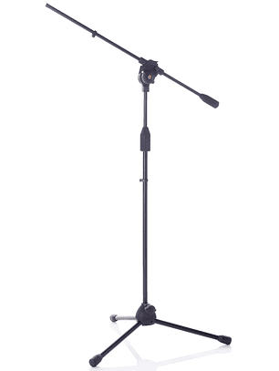 Soporte de micrófono de brazo de nylon cargado en negro con botón