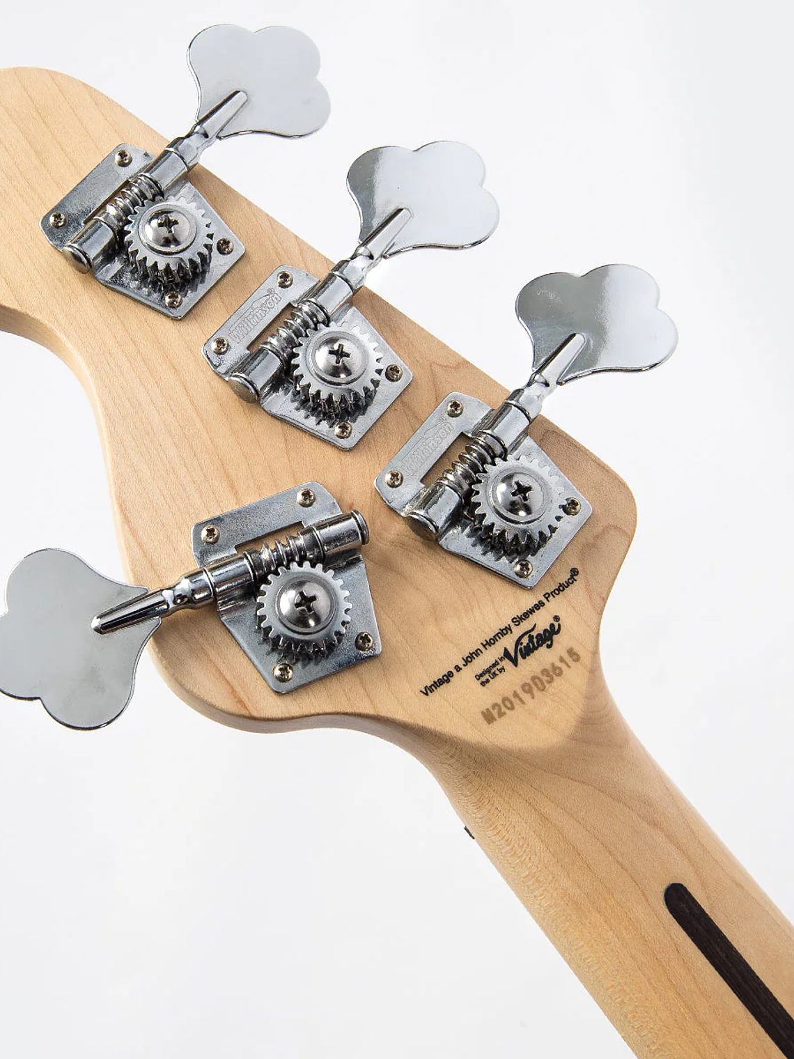 Vintage V96 Reeditado bajo activo de 4 cuerdas ~ Negro 8