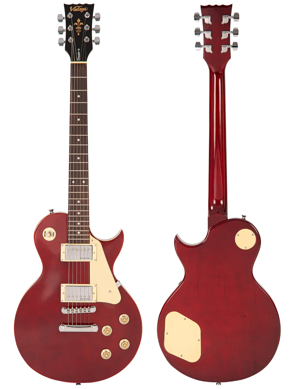 Guitarra eléctrica Vintage V10 Coaster Series ~ Vino Rojo 3