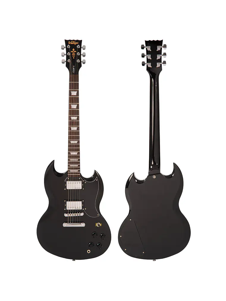 Vintage V69 Coaster Series Guitarra Eléctrica ~ Boulevard Black 3