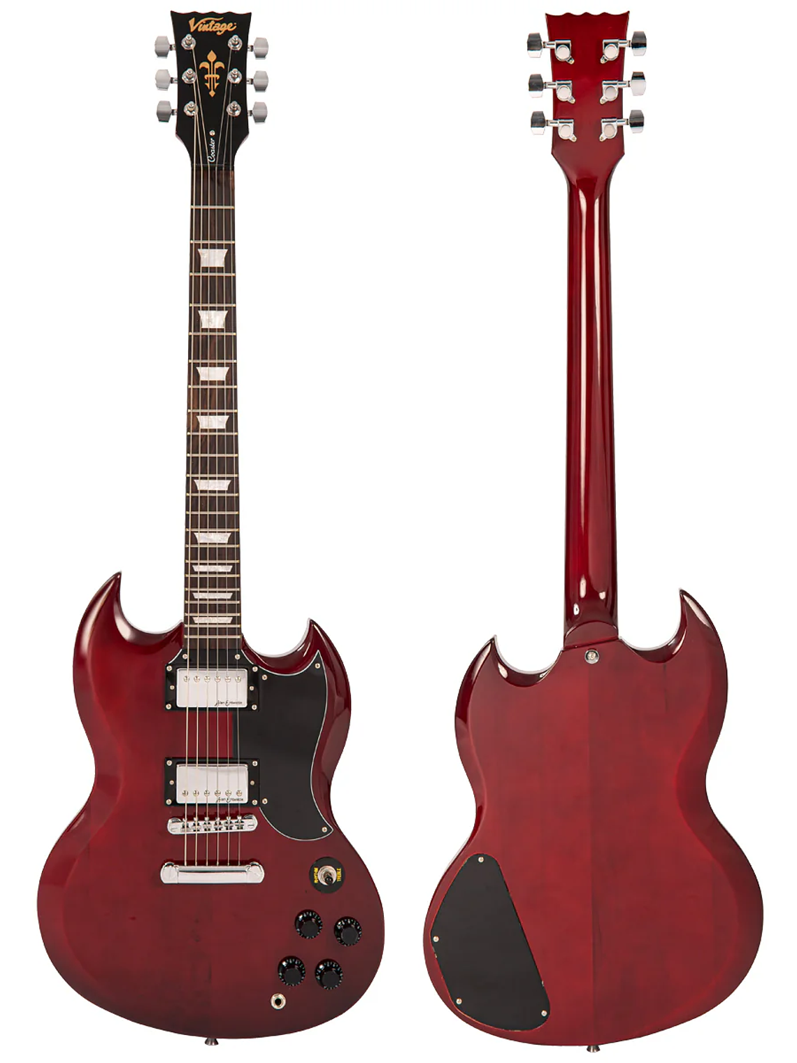 Guitarra eléctrica Vintage V69 Coaster Series ~ Cherry Red 3
