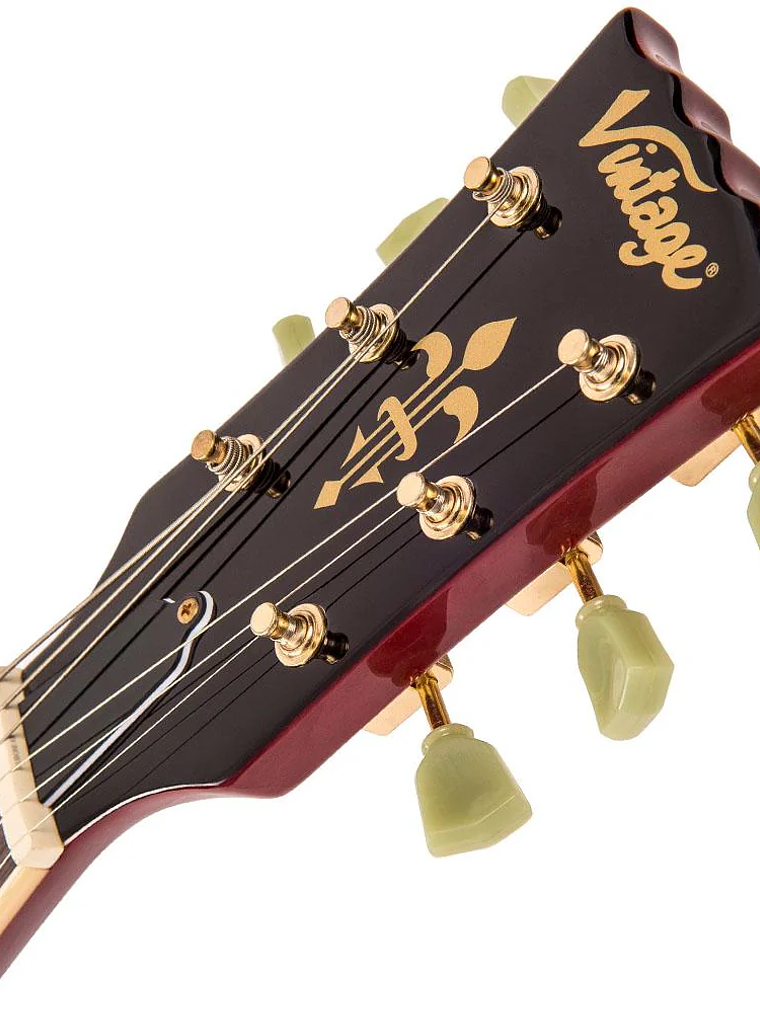 Guitarra eléctrica vintage VS6 reeditada ~ Hardware Cherry Red/Gold 8