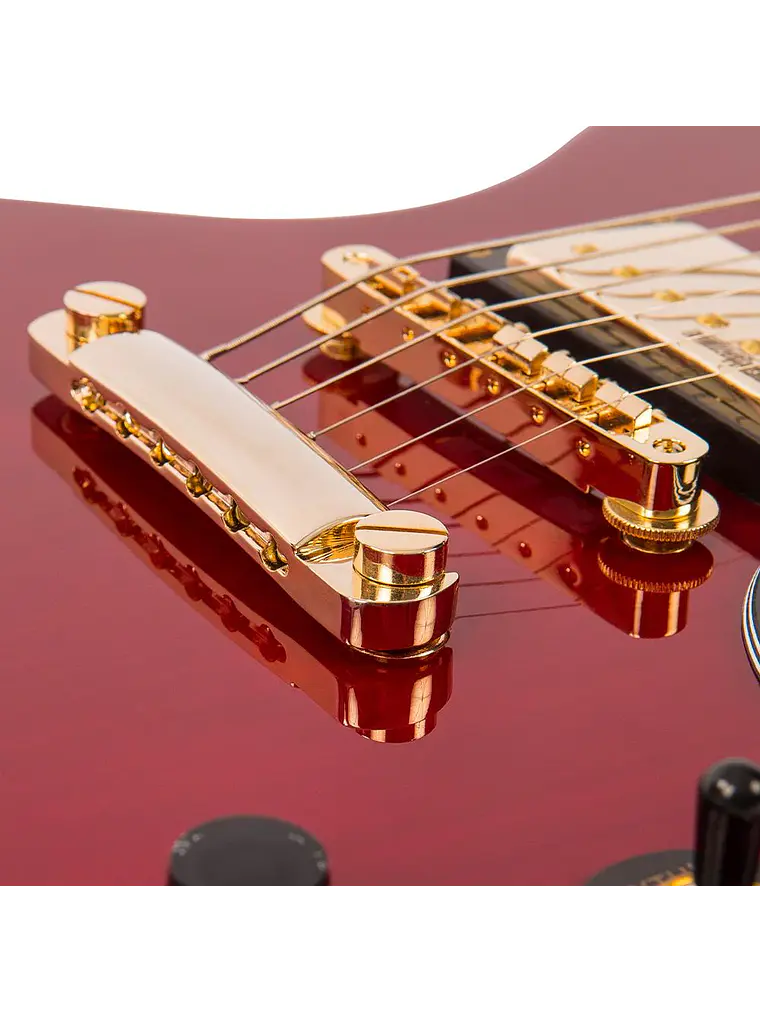 Guitarra eléctrica vintage VS6  ~ Hardware Cherry Red/Gold 4