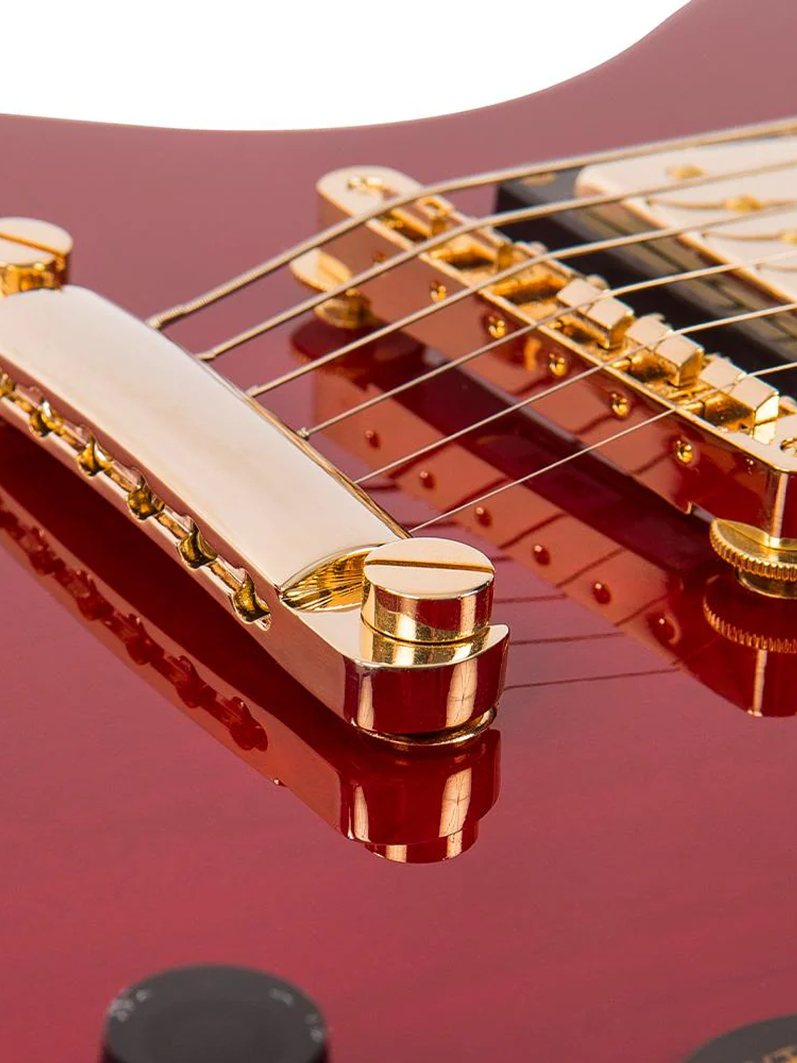 Guitarra eléctrica vintage VS6 reeditada ~ Hardware Cherry Red/Gold 4