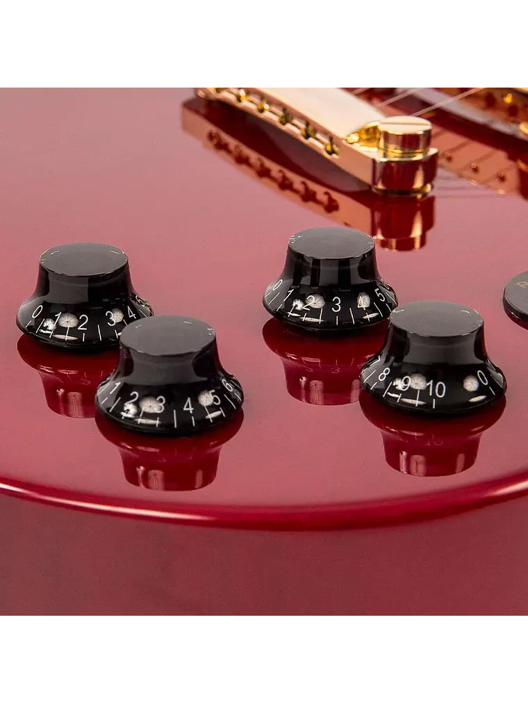 Guitarra eléctrica vintage VS6  ~ Hardware Cherry Red/Gold 5
