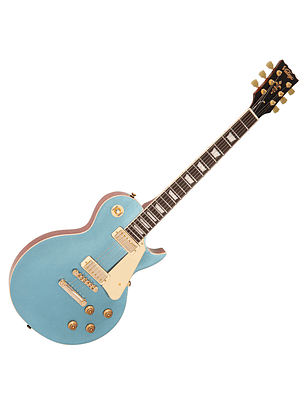 Guitarra eléctrica reeditada vintage V100M Mini Double Coil ~ Gun Hill Blue