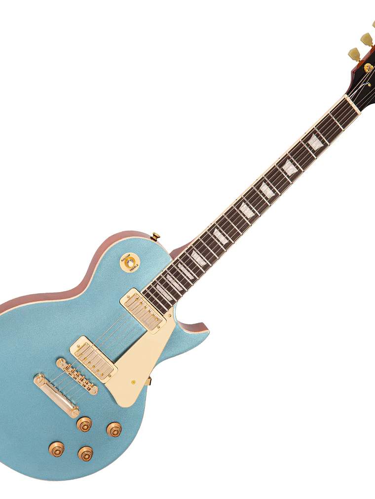 Guitarra eléctrica reeditada vintage V100M Mini Double Coil ~ Gun Hill Blue 1