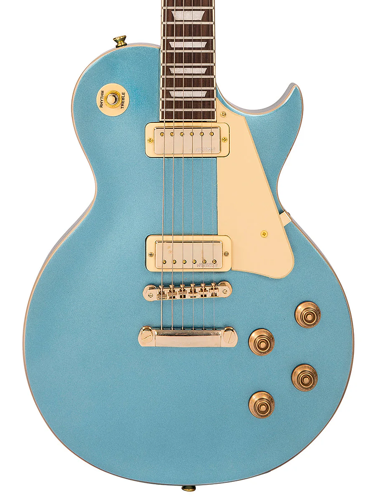 Guitarra eléctrica reeditada vintage V100M Mini Double Coil ~ Gun Hill Blue 3
