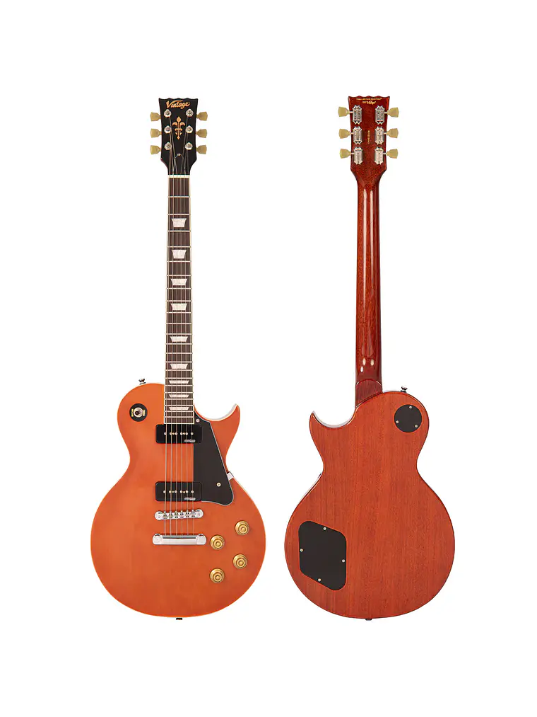 Guitarra eléctrica vintage V100P  ~ Caoba natural 3