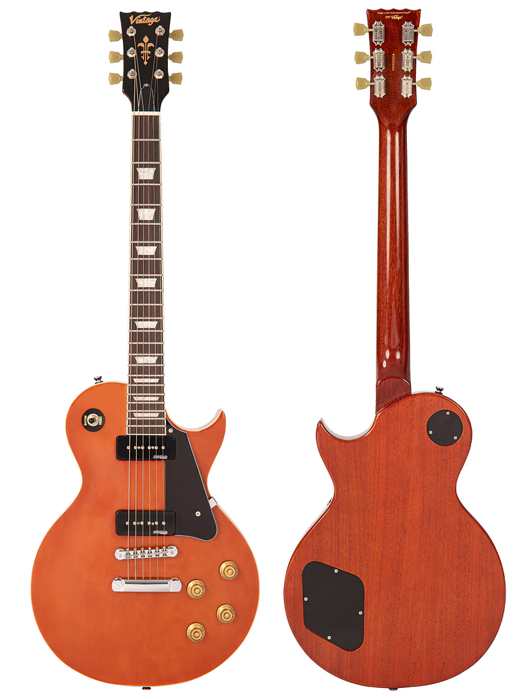 Guitarra eléctrica vintage V100P reeditada ~ Caoba natural 3