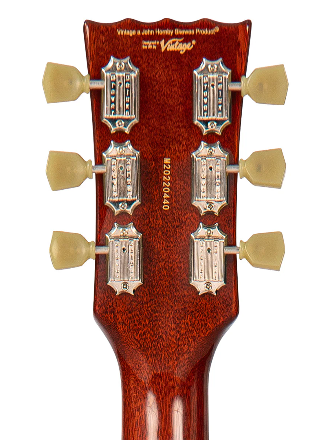 Guitarra eléctrica vintage V100P reeditada ~ Caoba natural 7