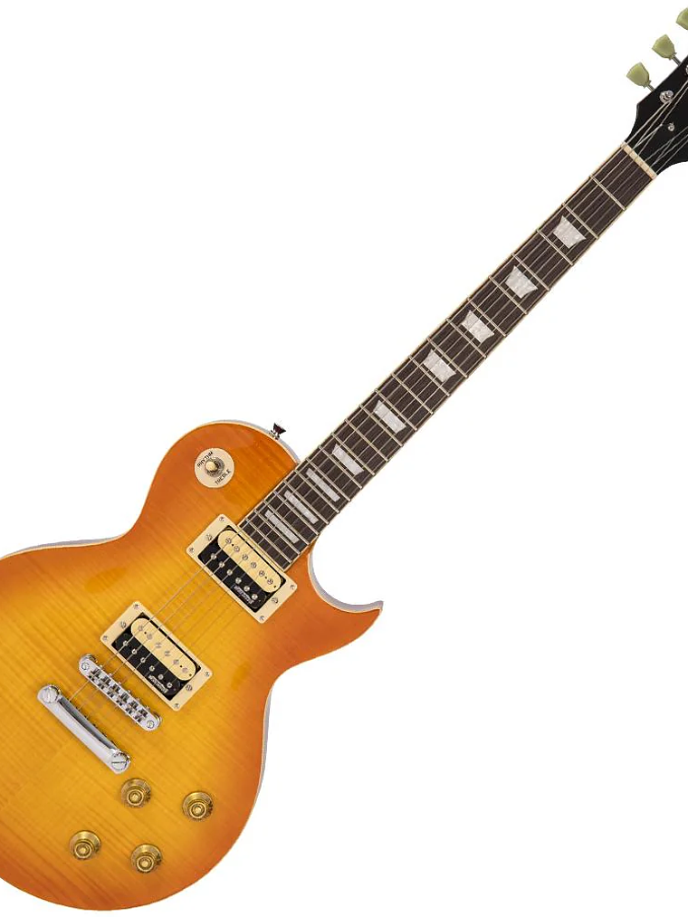 Guitarra eléctrica vintage V100T reeditada ~ Flamed thru Honeyburst 1