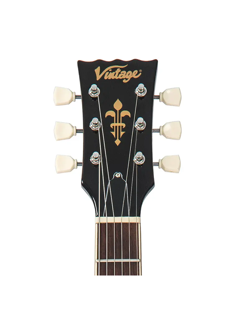 Guitarra eléctrica vintage V100  con Bigsby ~ Flamed Purpleburst 5