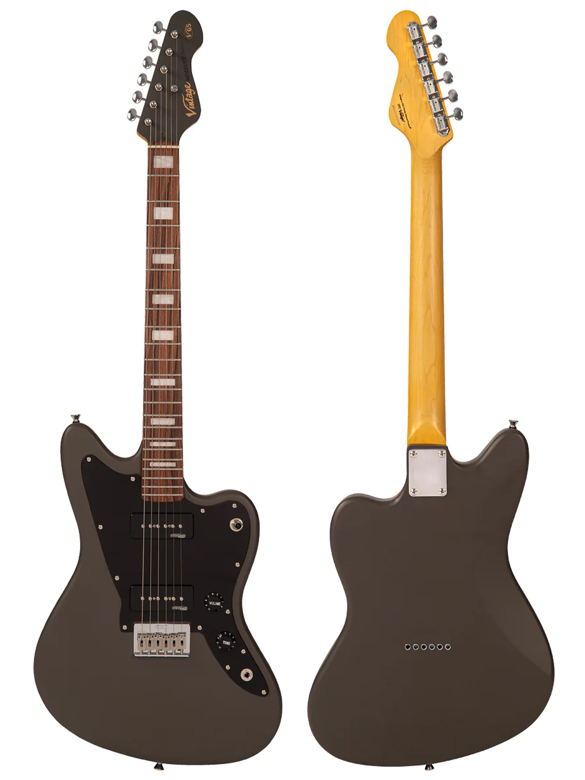 Guitarra eléctrica Hard Tail vintage V65H reeditada ~ Gris satinado 3