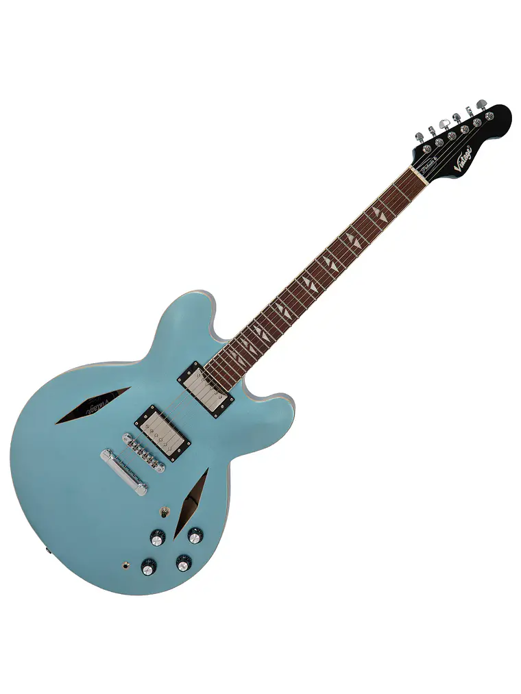 Guitarra semiacústica vintage VSA550 ~ Gun Hill Blue 1