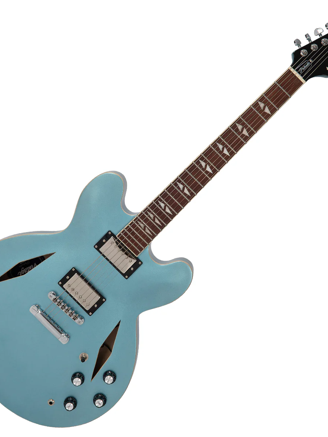 Guitarra semiacústica vintage VSA550 reeditada ~ Gun Hill Blue 1