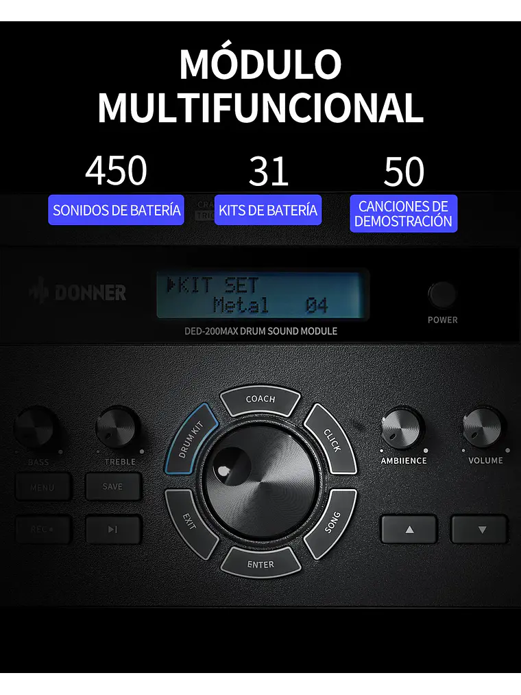 Batería electrónica DED-200 MAX Donner  6