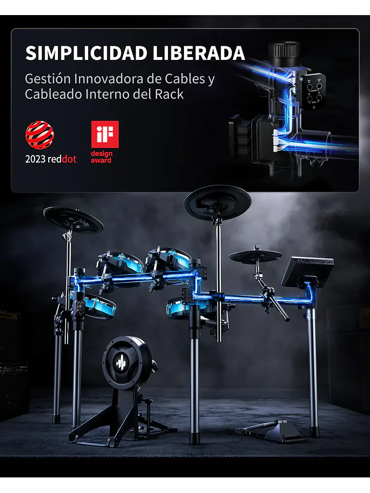 Batería electrónica BACKBEAT Donner EC6878 5