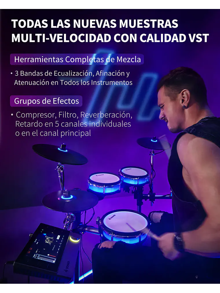 Batería electrónica BACKBEAT Donner EC6878 6