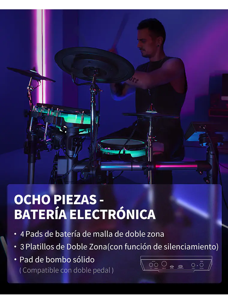 Batería electrónica BACKBEAT Donner EC6878 9