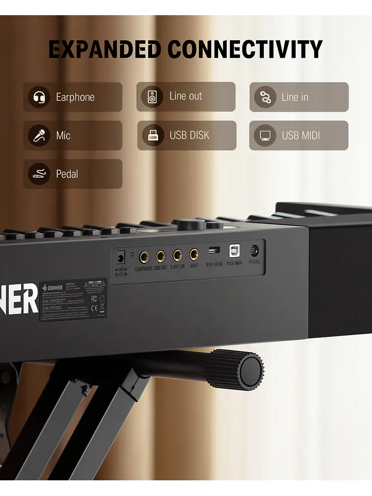Piano digital Donner DEP-20 Lite – 88 tecla pesada 3