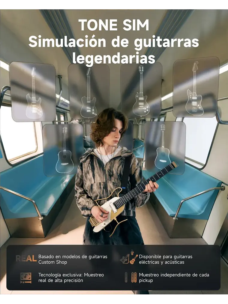 Donner HUSH™ X PRO Guitarra de viaje versátil White-Luxe 8