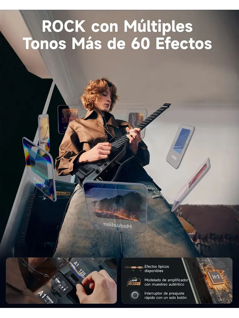 Donner HUSH™ X PRO Guitarra de viaje versátil Midnight Glow 8