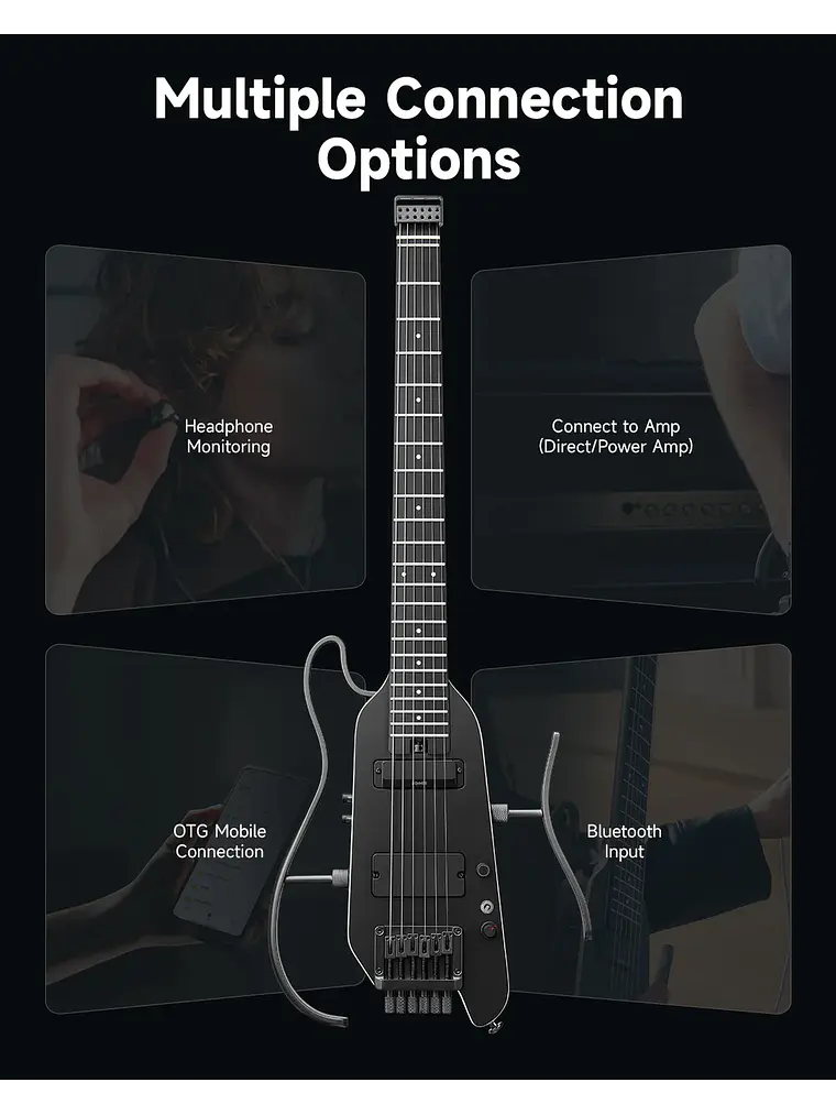 Guitarra eléctrica Donner HUSH™ X PRO BLACK 5