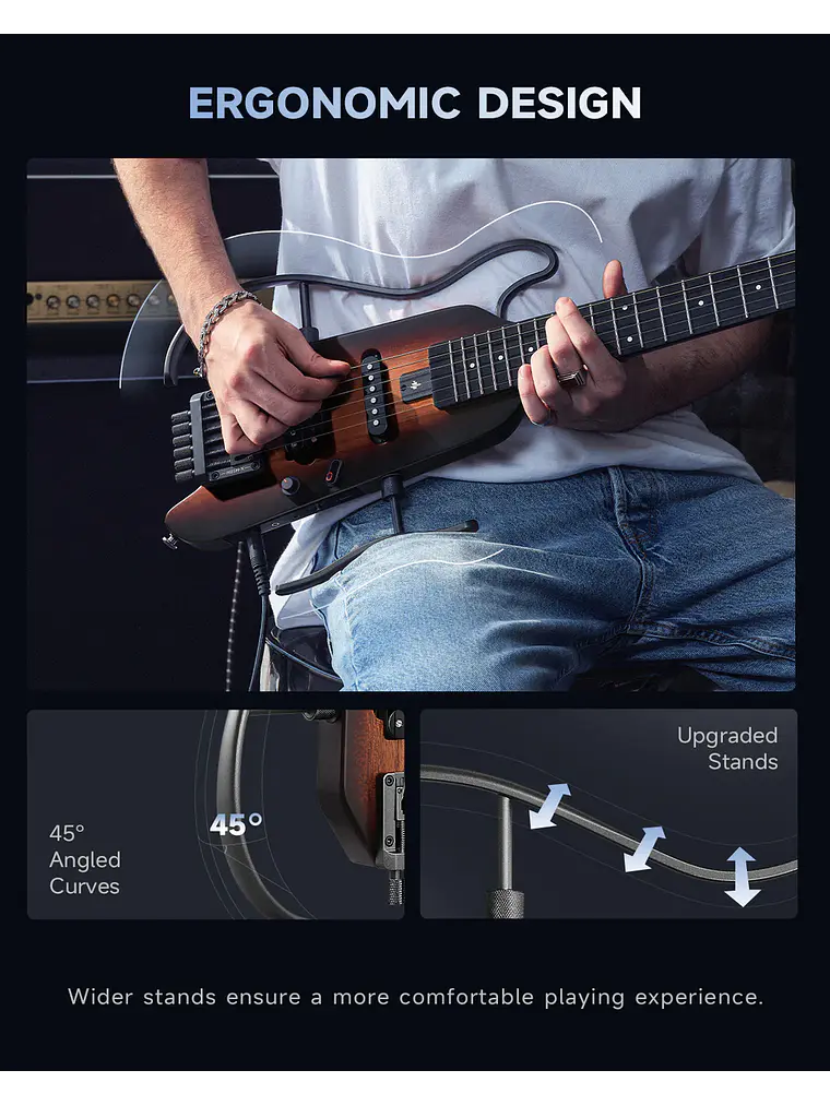 Guitarra eléctrica Donner HUSH™ X SUNBURST 9