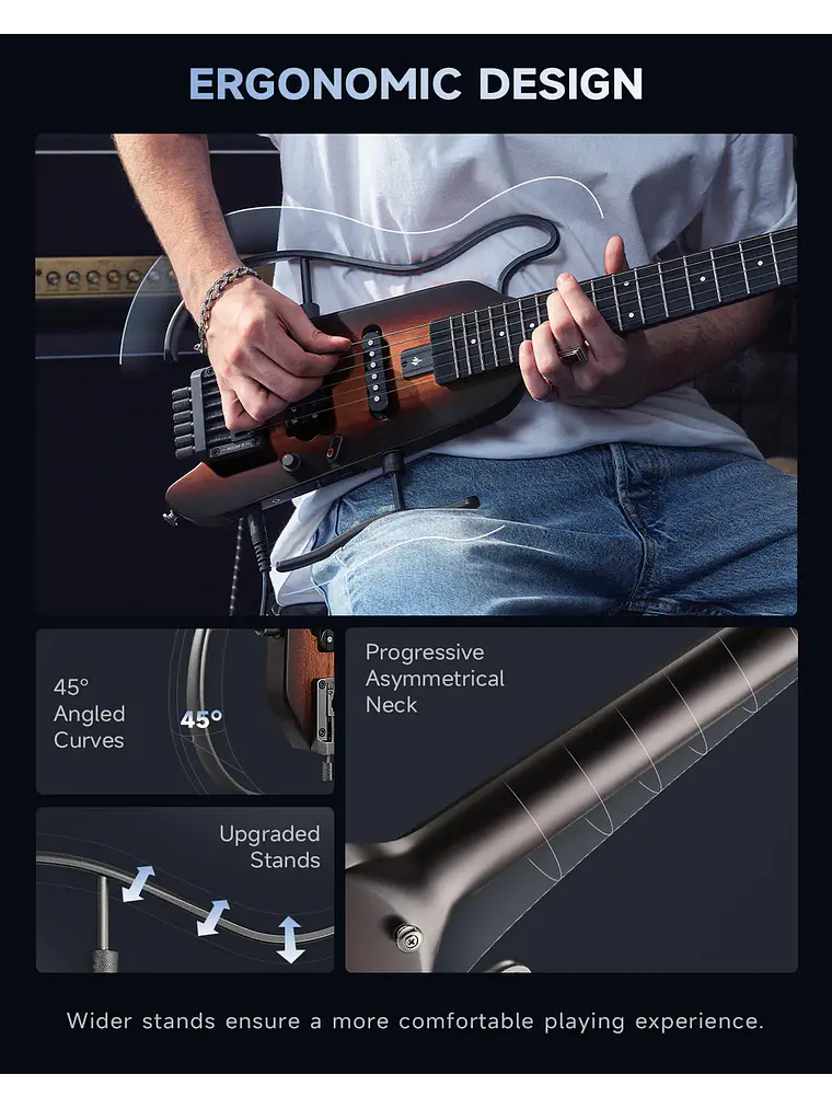 Guitarra eléctrica Donner HUSH™ X SUNBURST 10