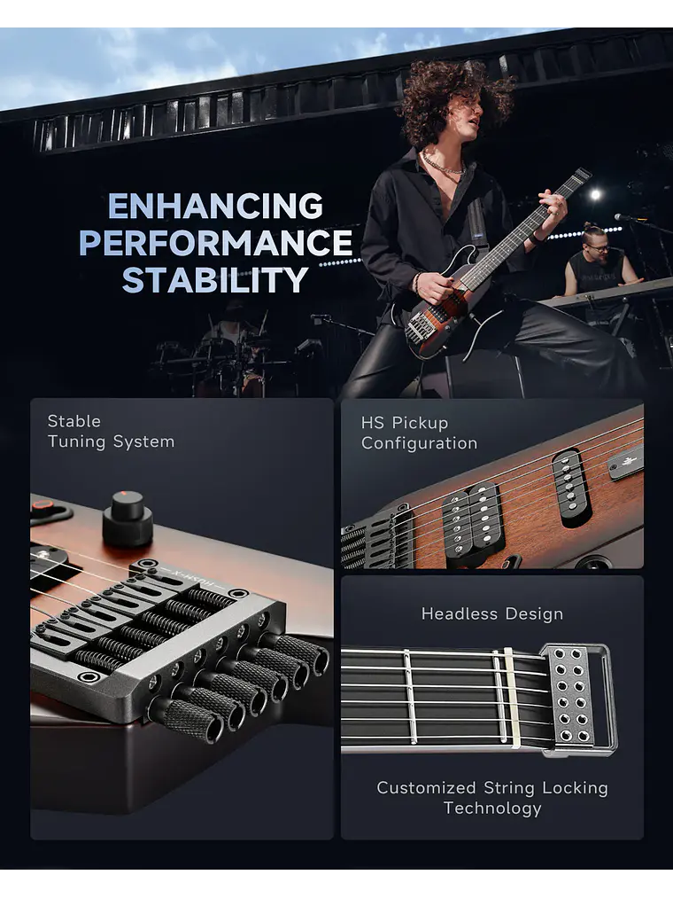 Guitarra eléctrica Donner HUSH™ X SUNBURST 11