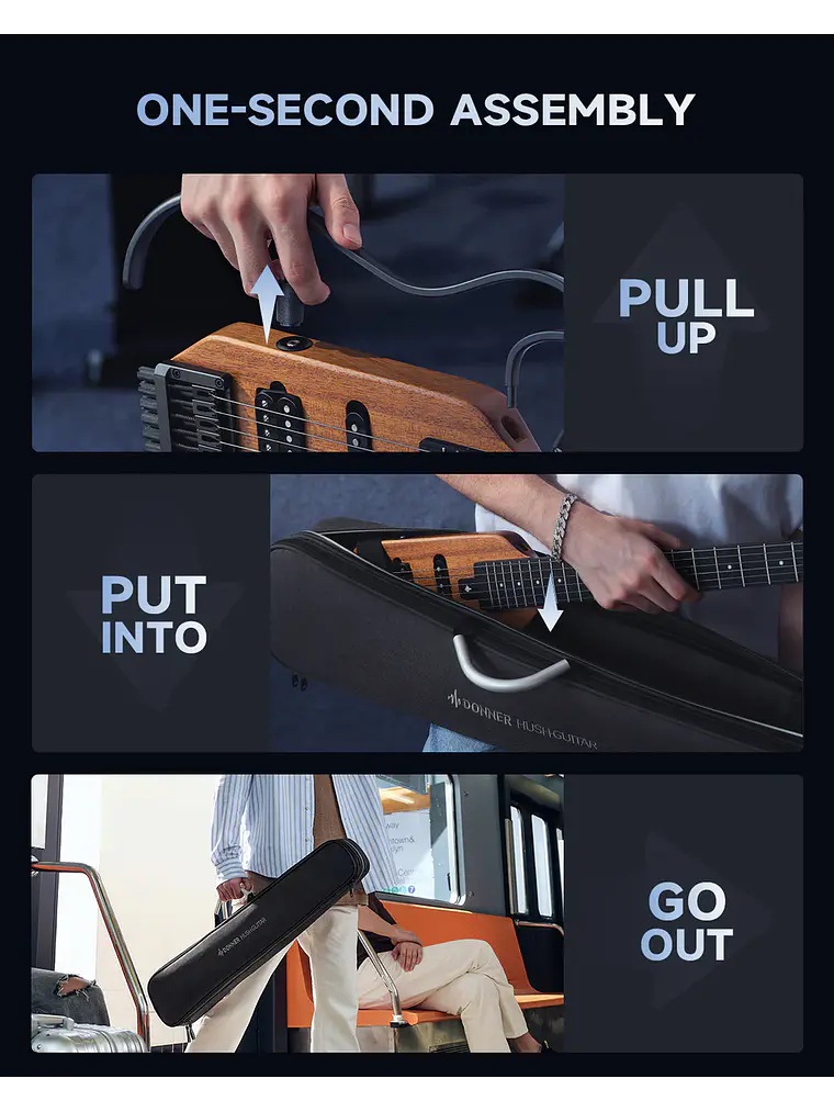 Guitarra eléctrica Donner HUSH™ X NAT 8