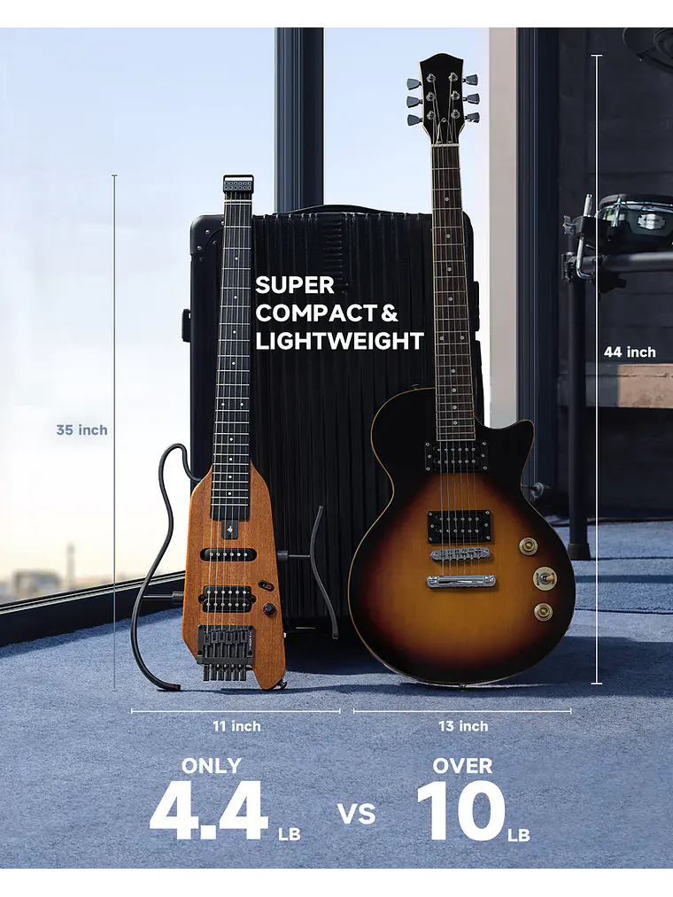 Guitarra eléctrica Donner HUSH™ X NAT 14
