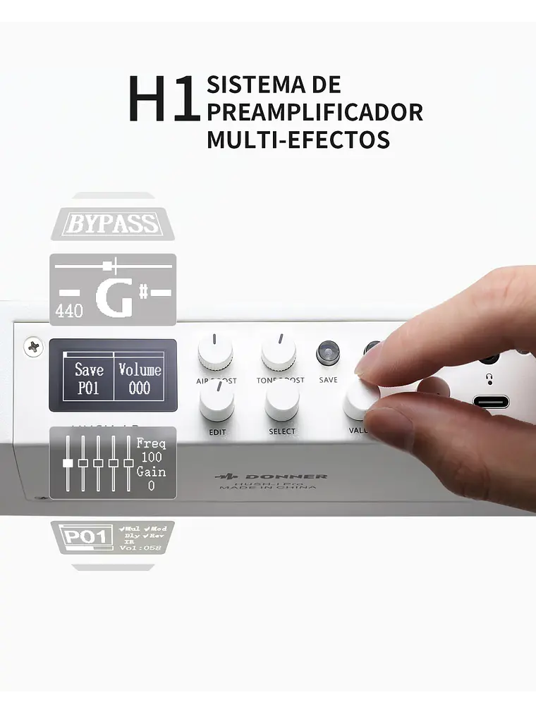 Donner HUSH™ I PRO Guitarra de viaje WHITE 7