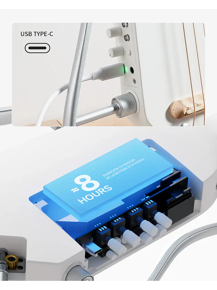 Donner HUSH™ I PRO Guitarra de viaje WHITE 10