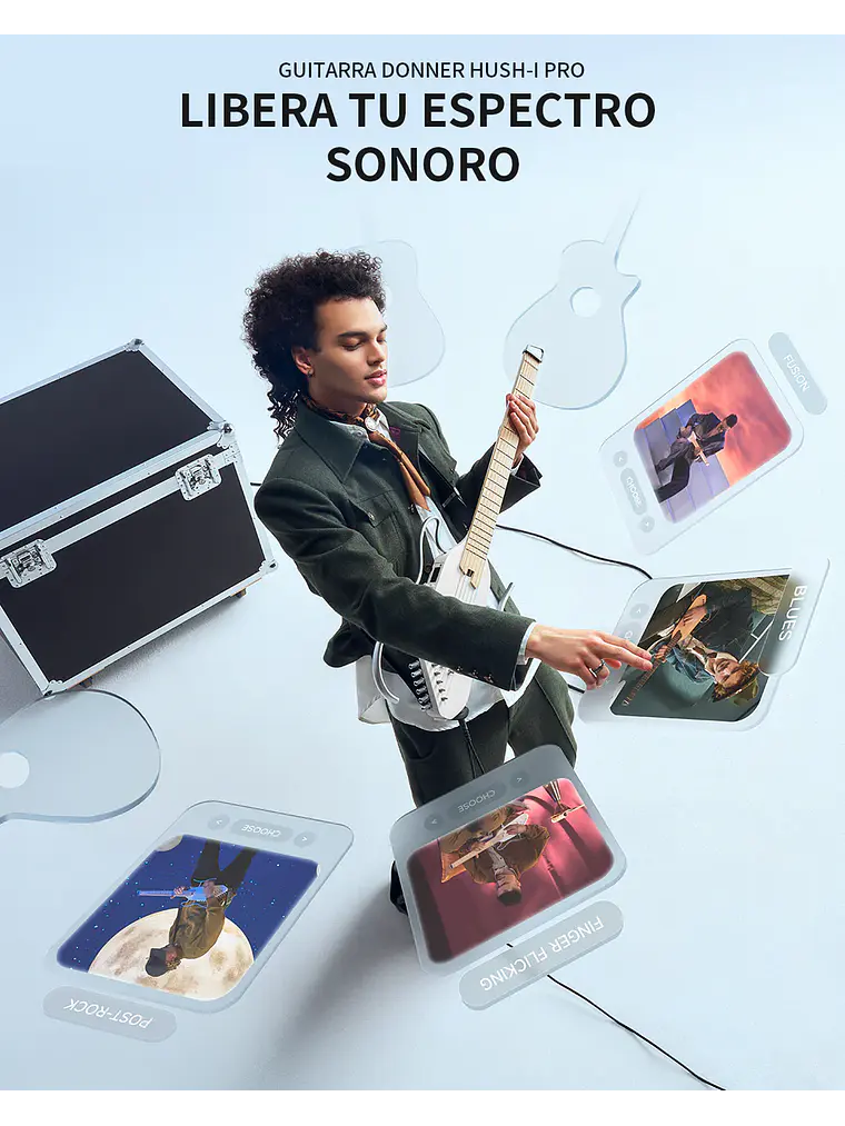 Donner HUSH™ I PRO Guitarra de viaje WHITE 11